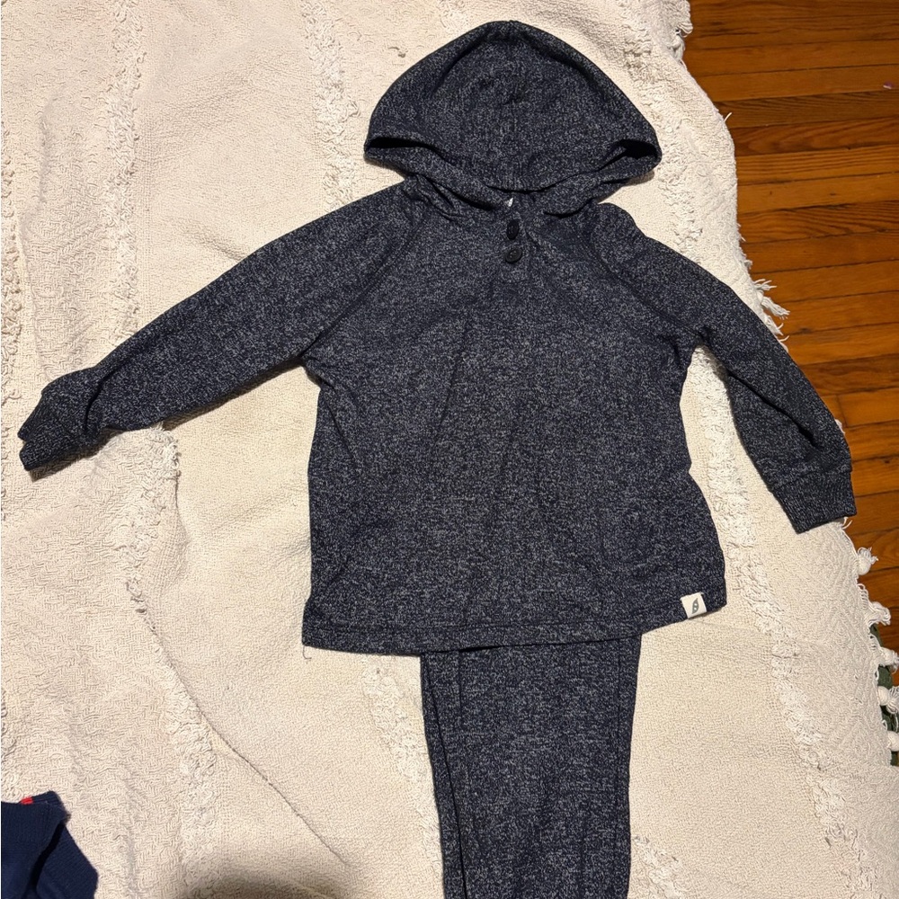Kids Heathered Gray Hoodie and Joggers Set